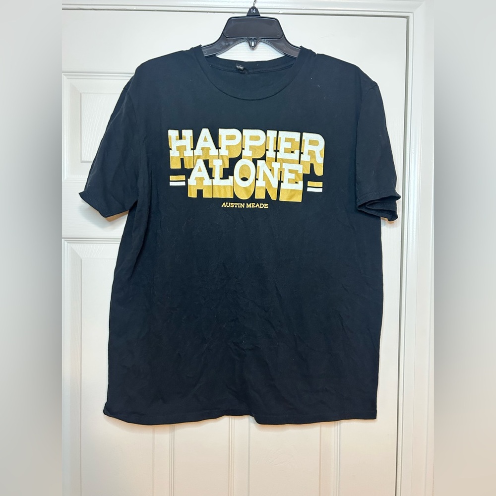 Austin Meade happier alone merch t shirt vintage L